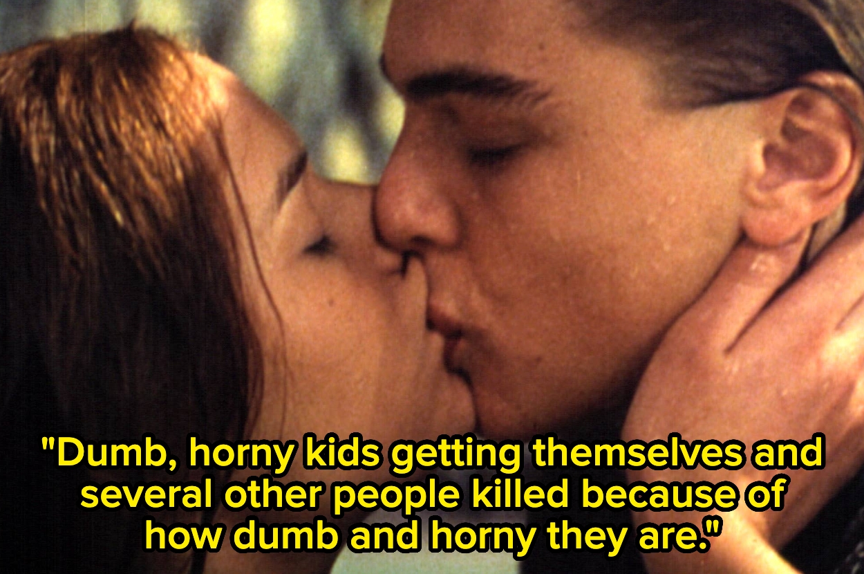 Two people kissing closely, with a humorous caption commenting on impulsive young behavior leading to dire outcomes