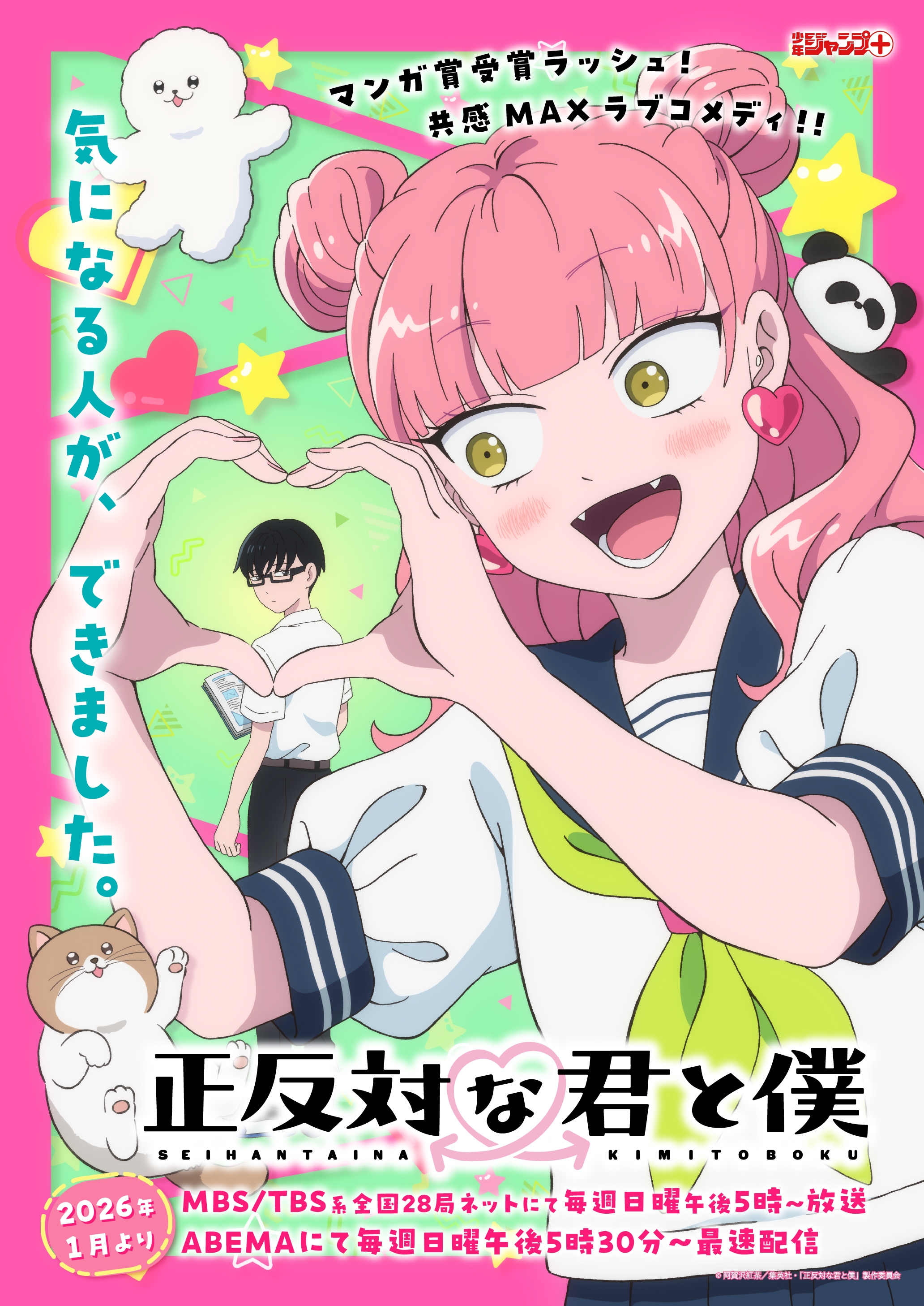 TVアニメ『正反対な君と僕』ティザービジュアル（「正反対な君と僕」製作委員会提供）