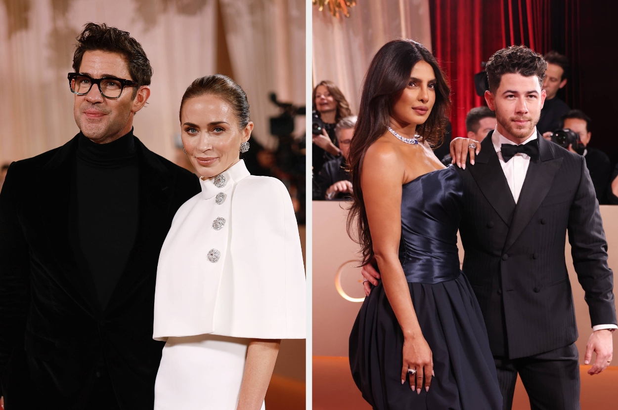John Krasinski, Emily Blunt, Priyanka Chopra Jonas and Nick Jonas at the 2026 Golden Globes