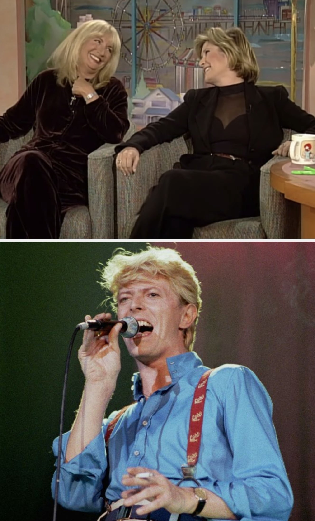 Penny Marshall and Carrie Fisher connected  "The Rosie O'Donnell Show;" David Bowie successful  the '70s