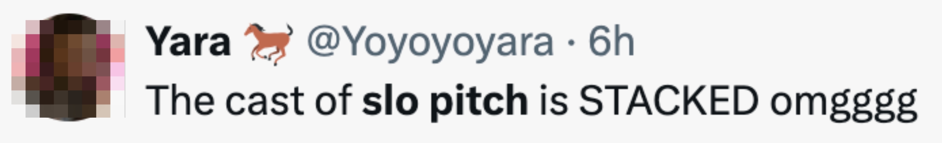 Tweeten uttrykker begeistring, og sier rollebesetningen til 