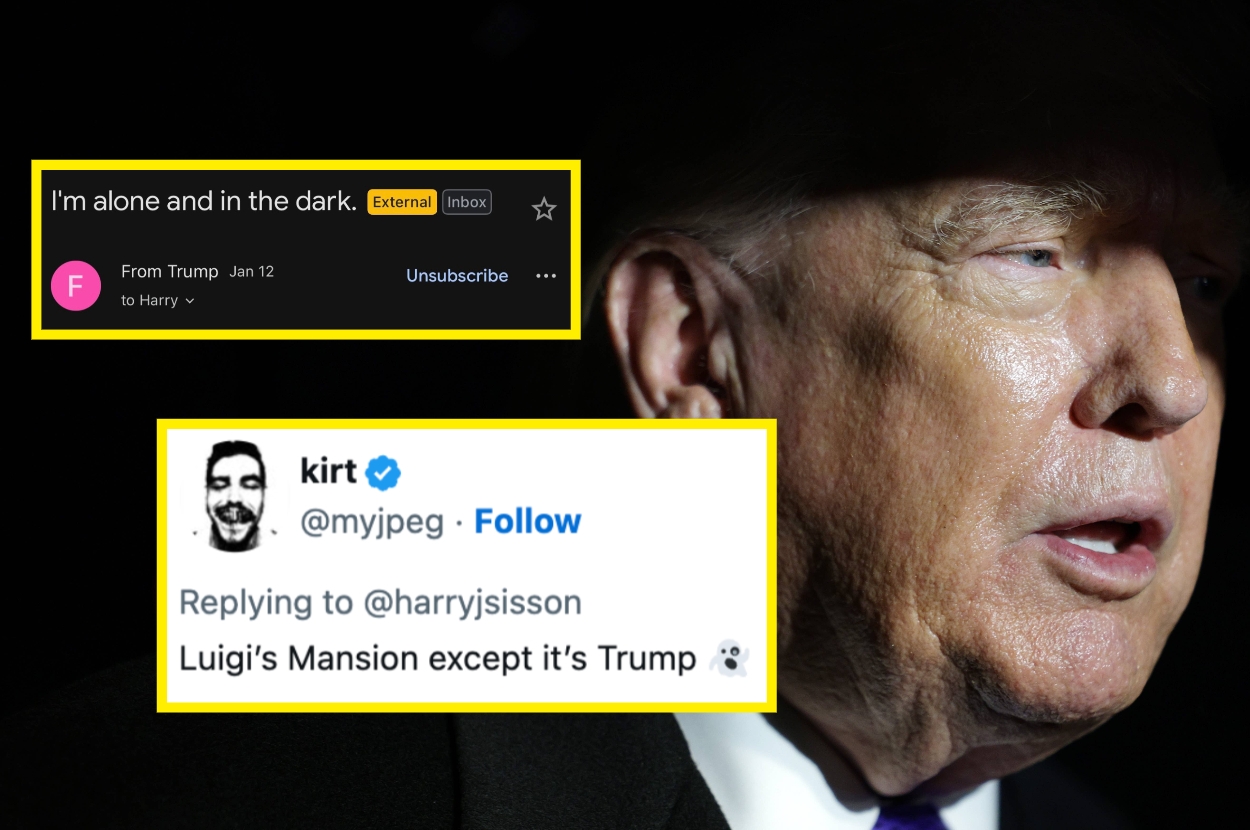 A close-up of a man with tweets commenting on loneliness and comparing him to a video game, Luigi's Mansion, displayed above