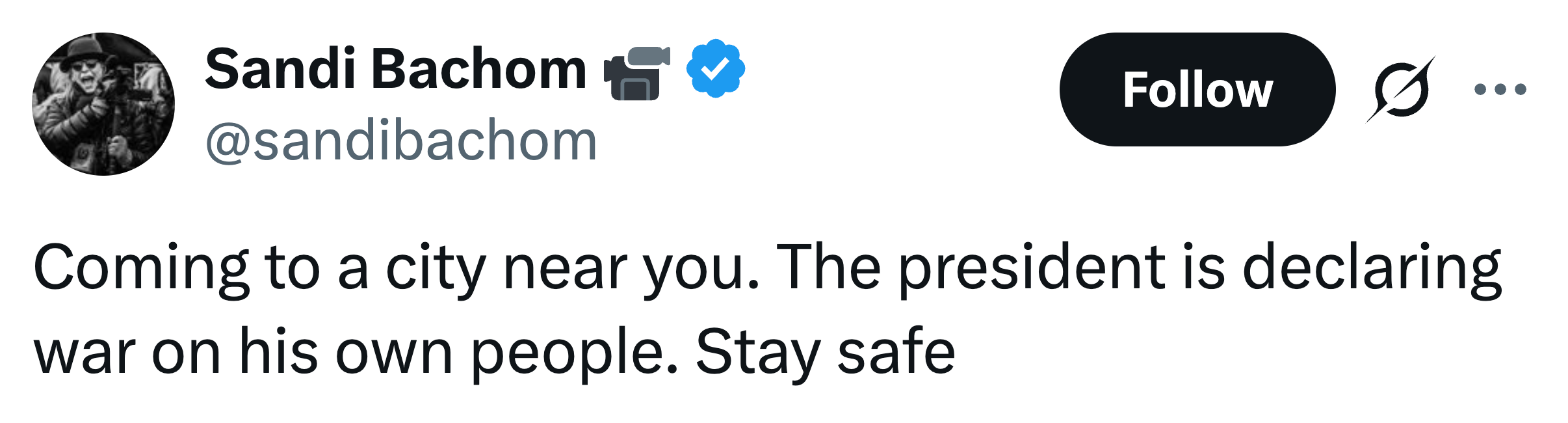 Sandi Bachom mentweet: 