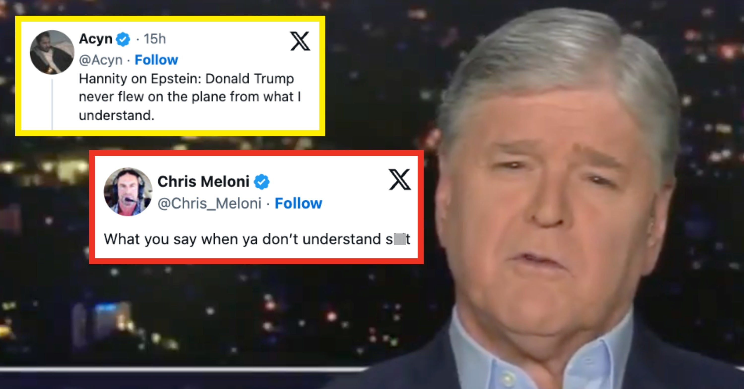 Sean Hannity Tried To Claim That Trump Was Never On Epstein's Plane, And The Entire Internet Erupted