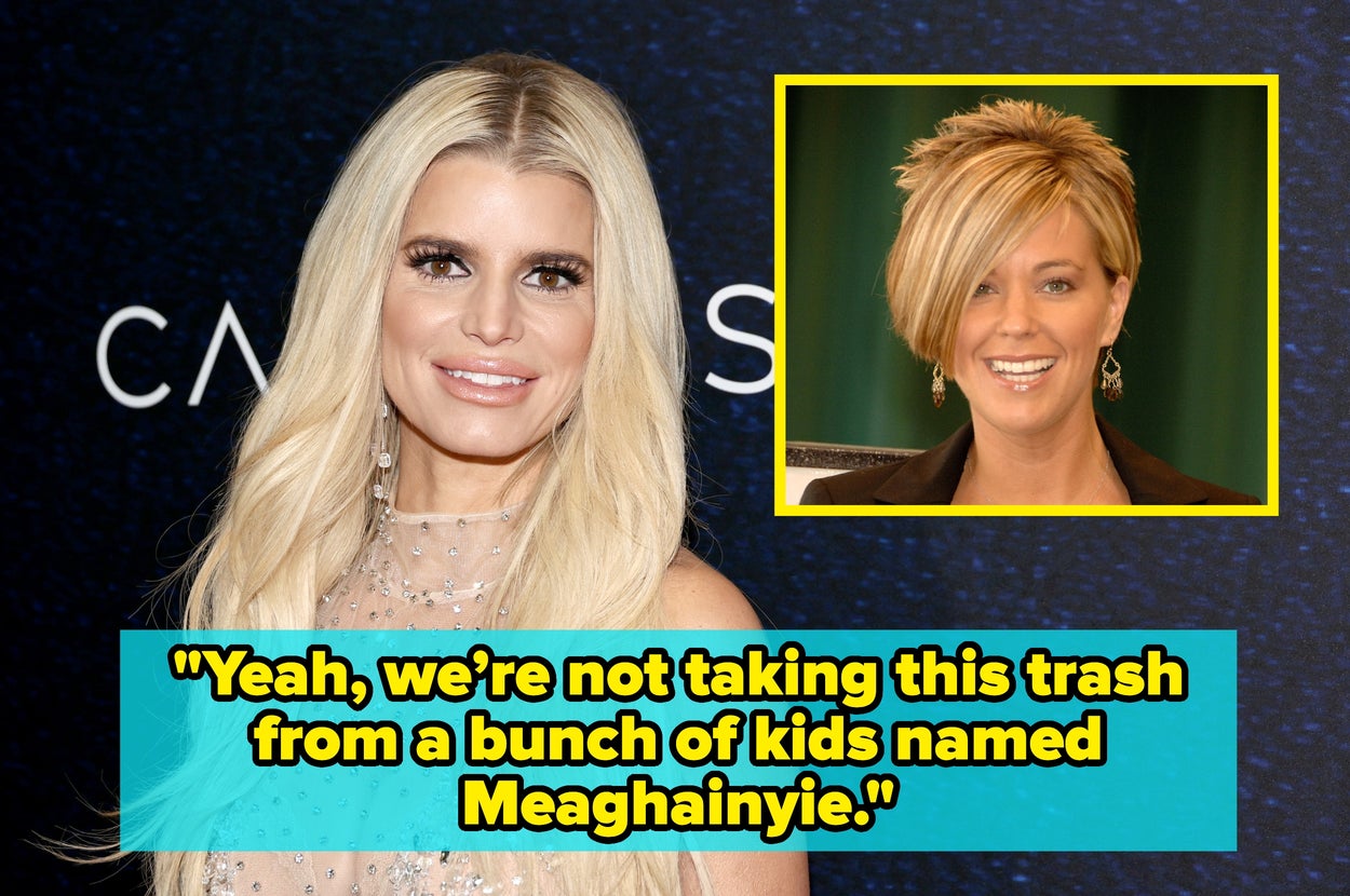 Two women smiling; caption reads, "Yeah, we're not taking this trash from a bunch of kids named Meaghainyie."