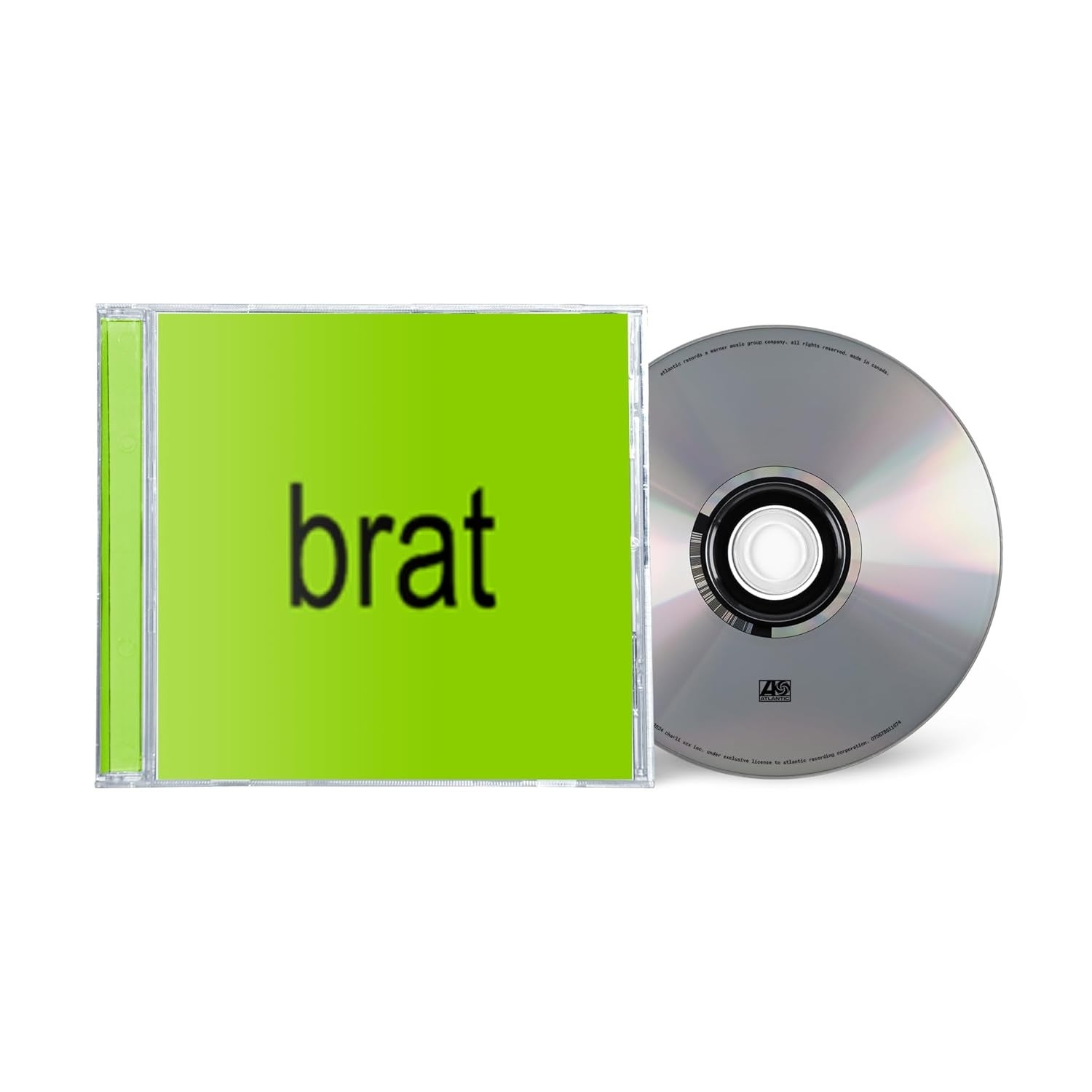 CD lawsuit  and disc featuring the connection     "brat" connected  the cover, with a minimal design