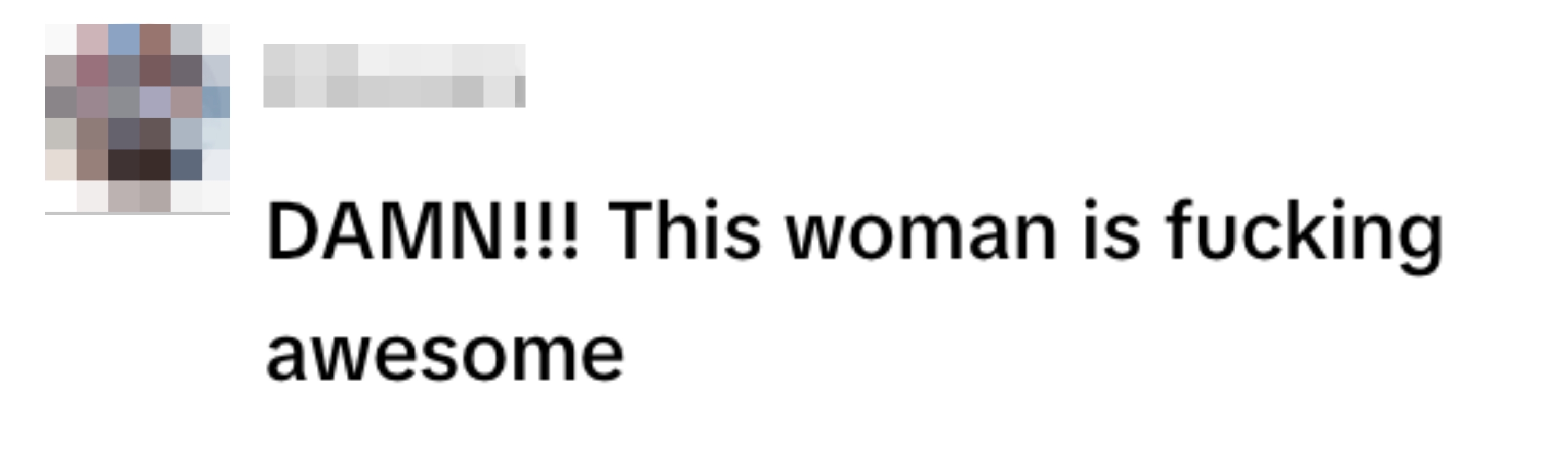 A social media post by lilbeaan, expressing enthusiasm about an unnamed woman