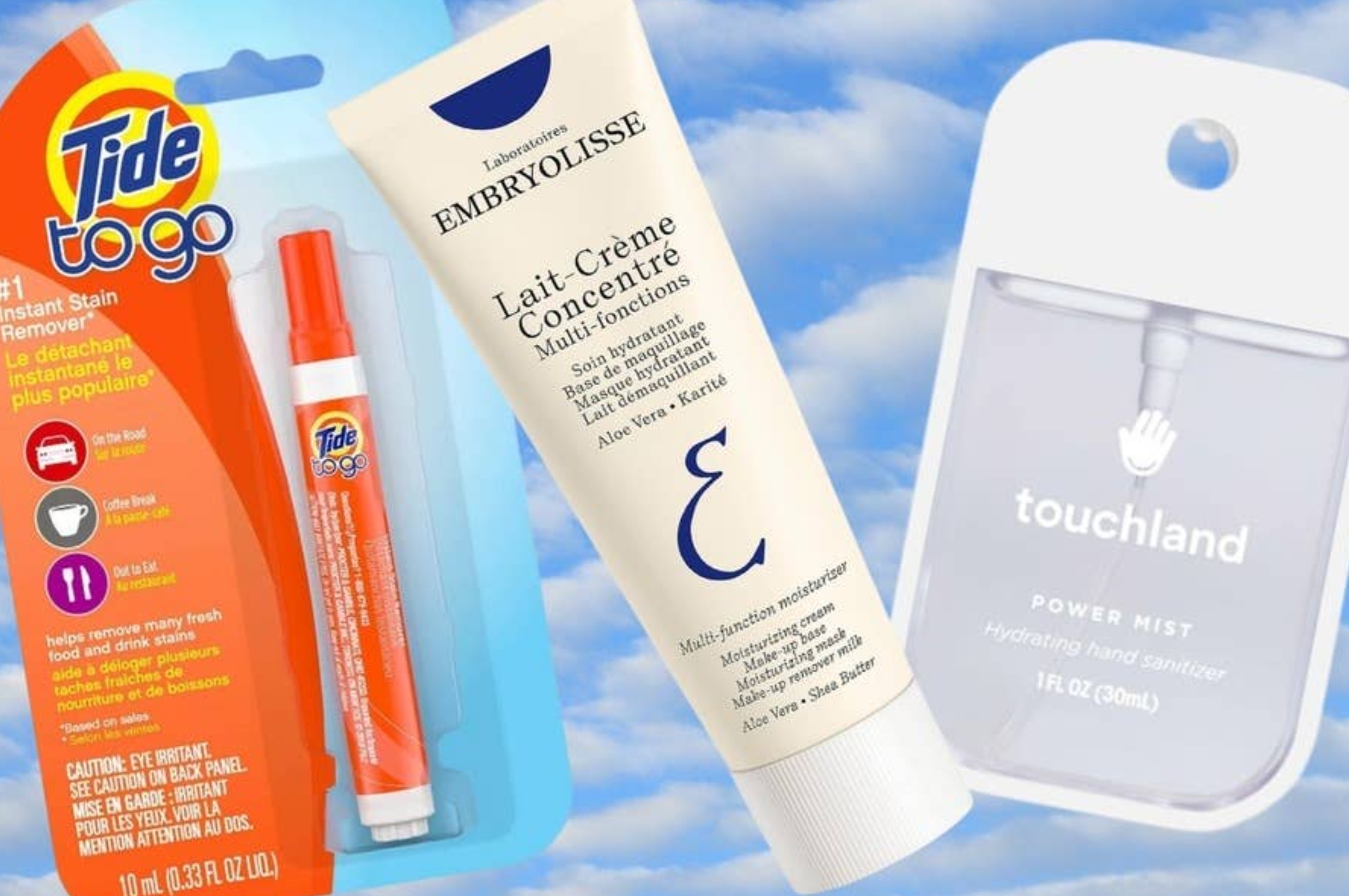 Embryolisse moisturizer tube and a row of multi-colored compression socks