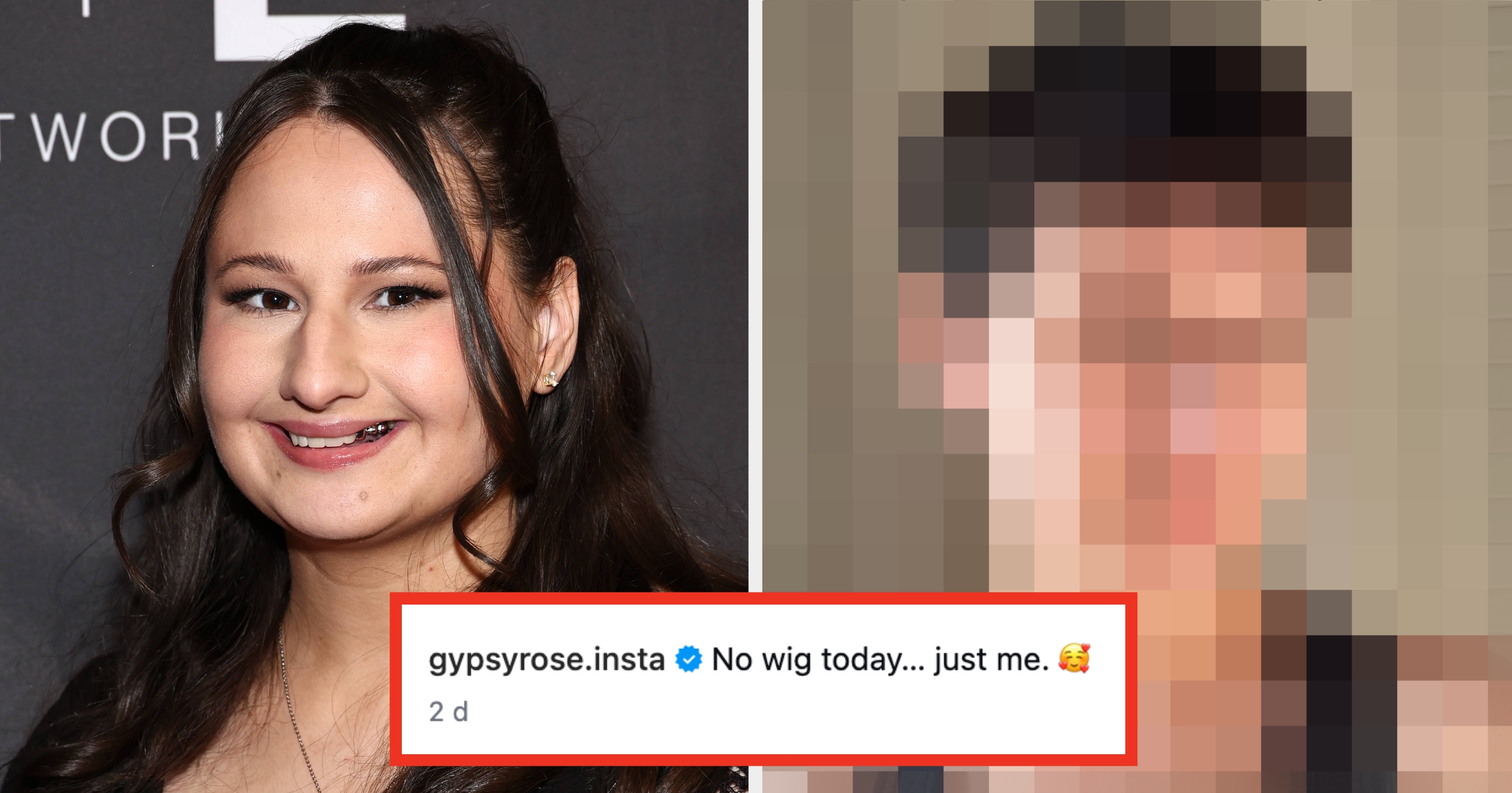 Gypsy-Rose Blanchard showing her natural short hair without a wig