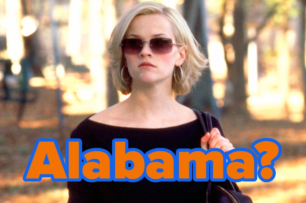 Person with sunglasses outdoors, overlaid text reads "Alabama?"