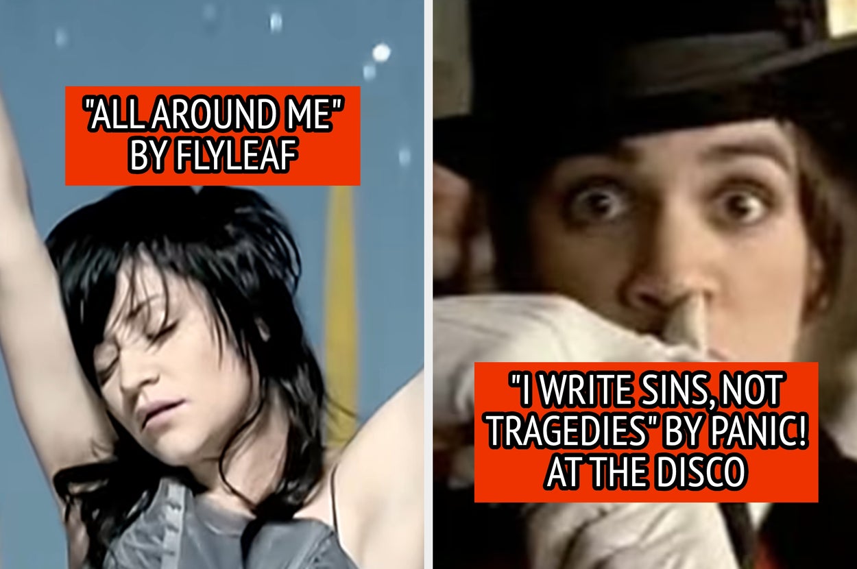 Two individuals: one with eyes closed, arms raised; the other in a top hat, gloves, holding a finger to lips in a shushing gesture