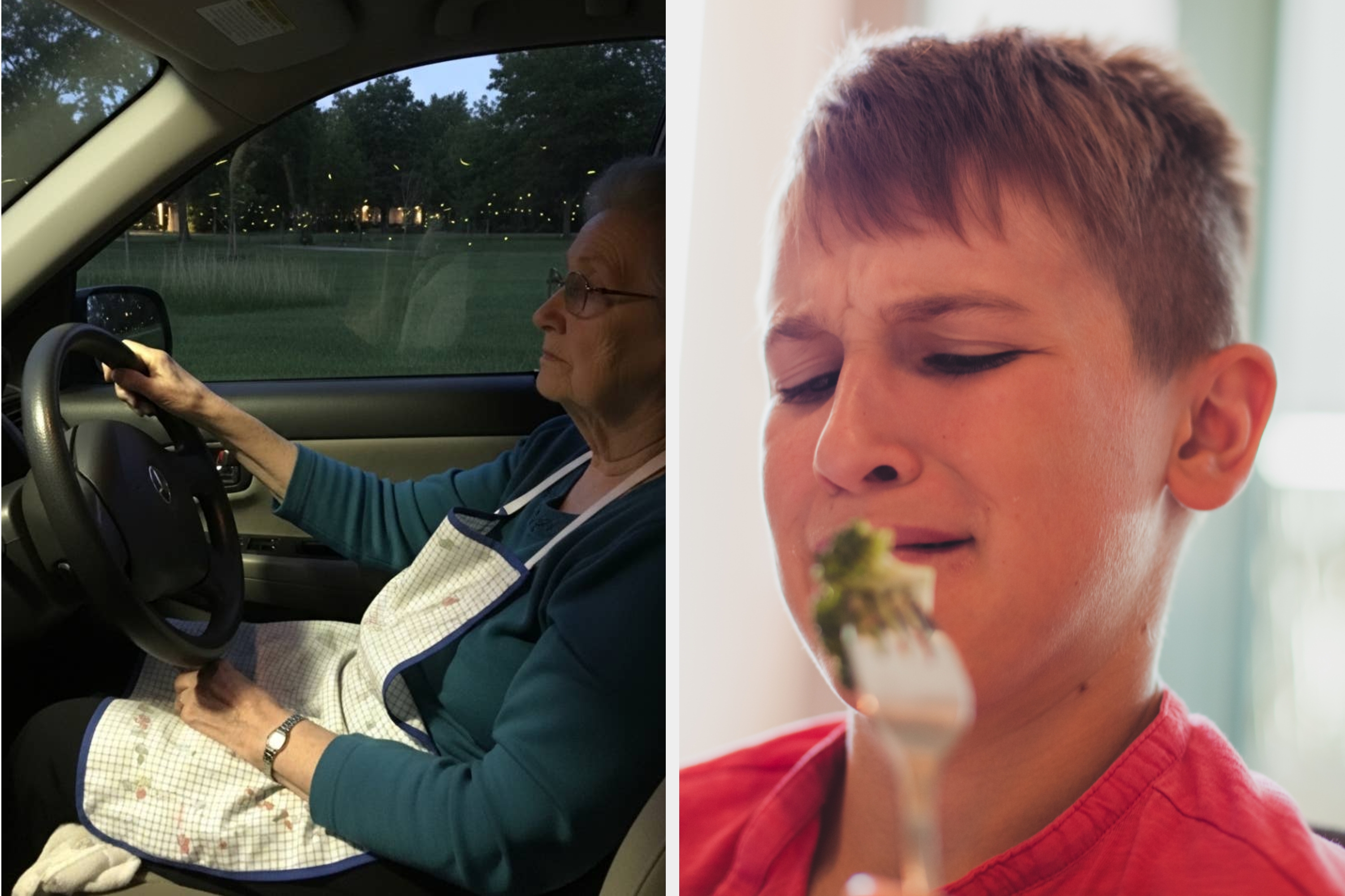 Woman driving a car, focused. Comment above reads: "This is a magnificent read. It happens more than is realized. Hope everyone reads it to the very end."
