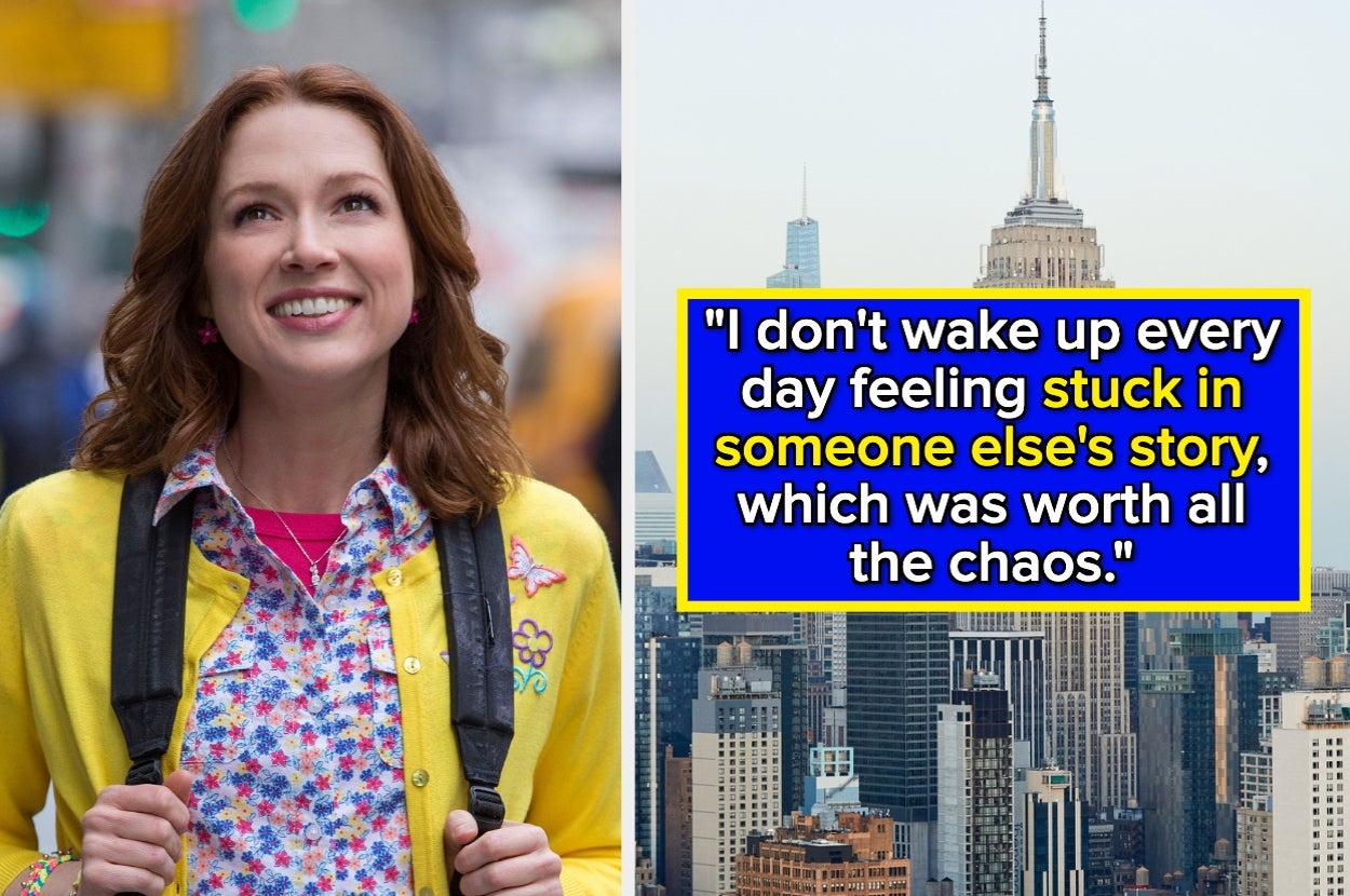 Woman outdoors smiling; text reads: "I don't wake up every day feeling stuck in someone else's story, which was worth all the chaos"