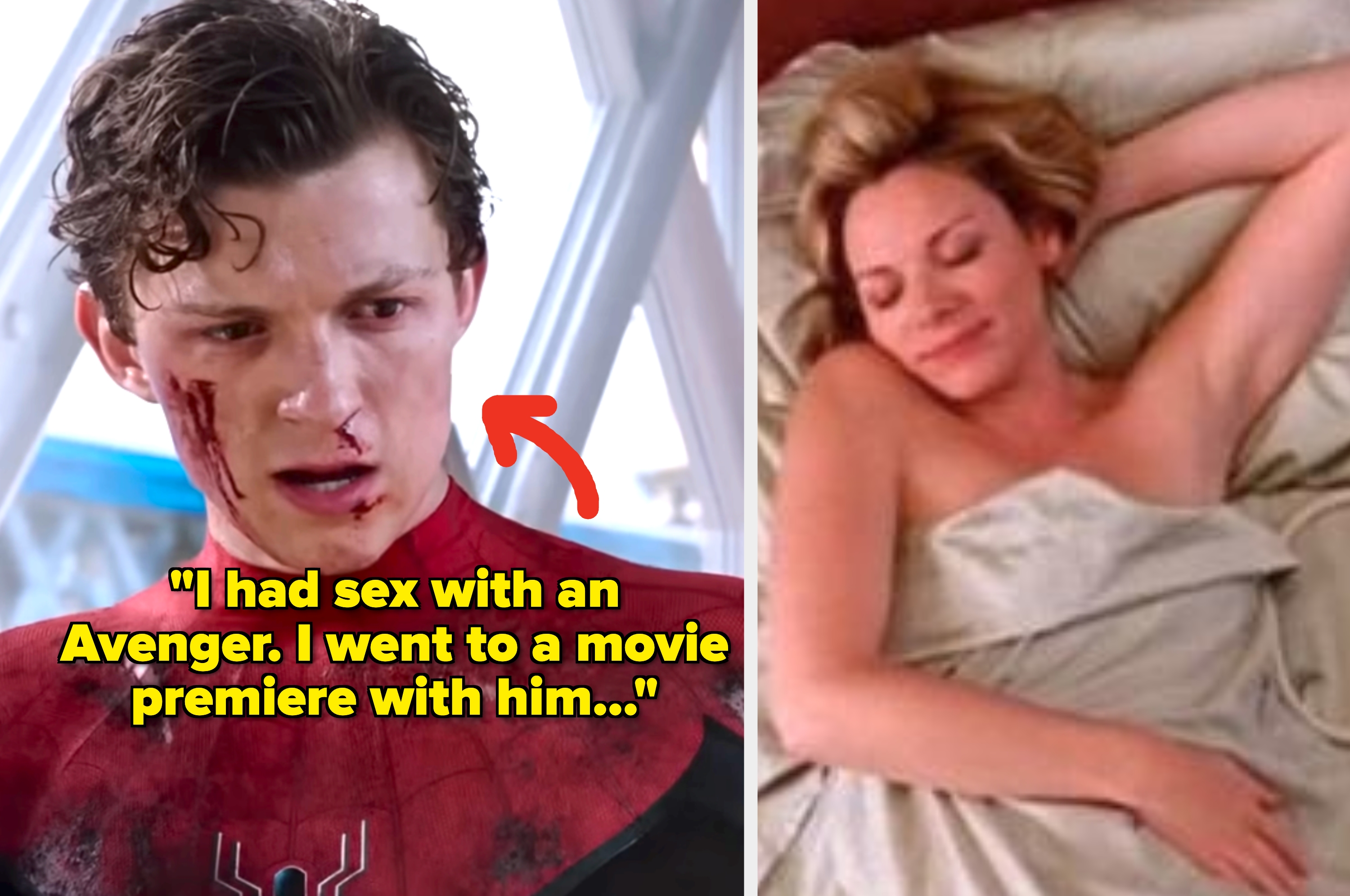 Tom Holland in "Spider-Man;" Kim Cattrall in "Sex and the City"
