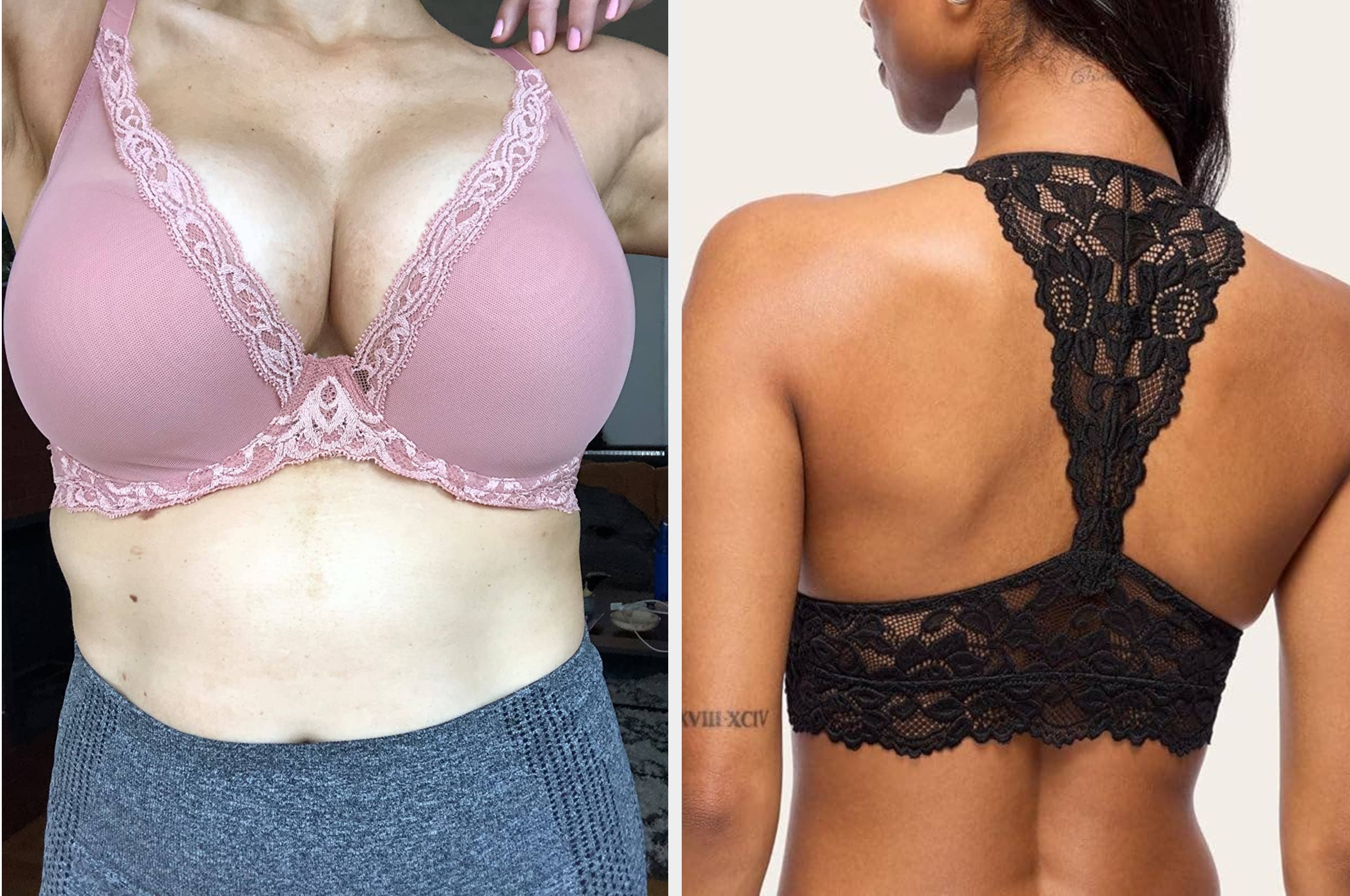 person in bra; person in racerback bra