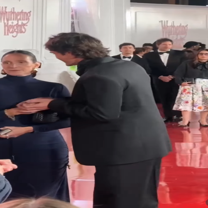 Jacob and his mom on a red carpet