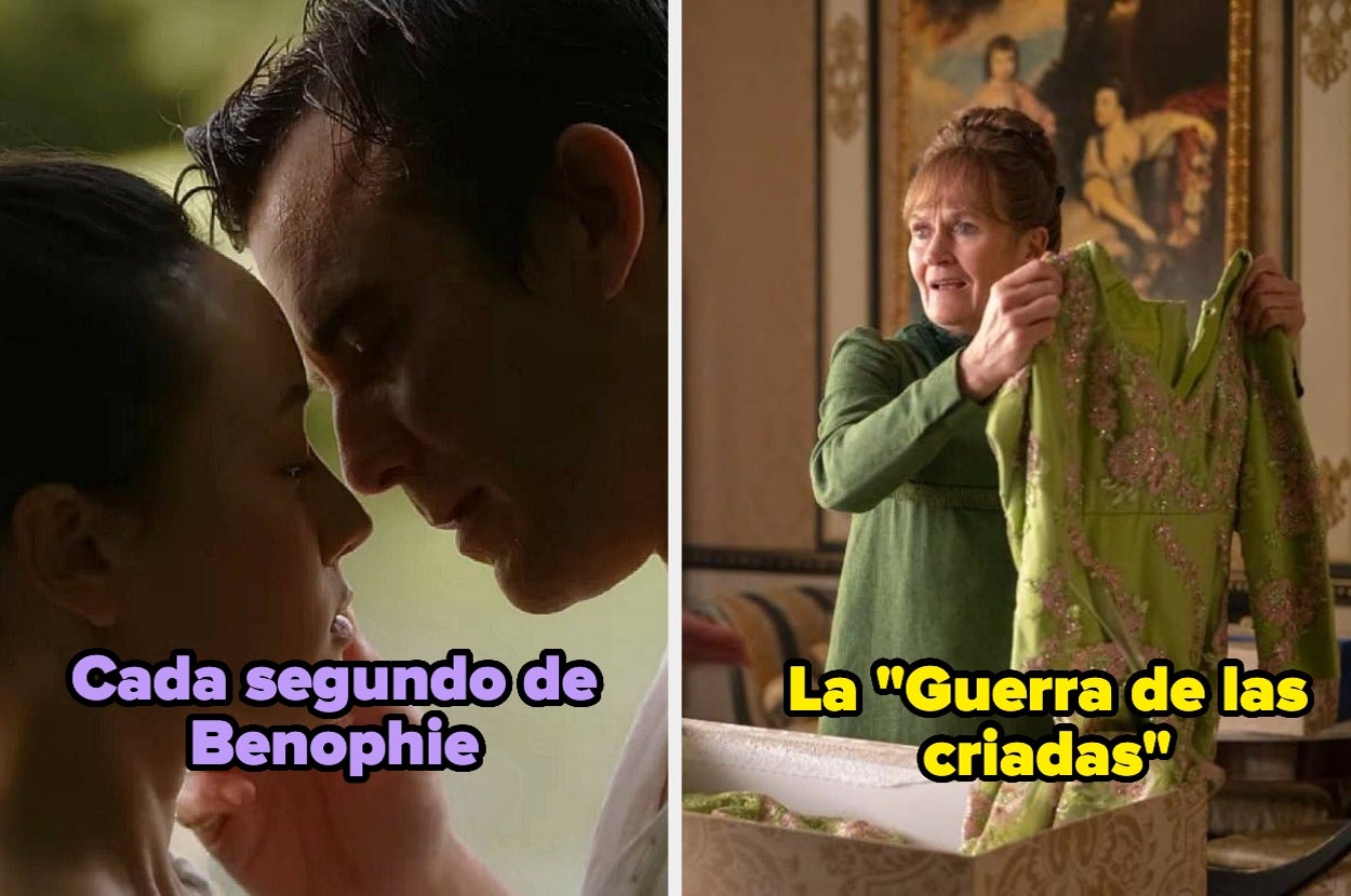 Un collage de dos imágenes de una serie o programa con subtítulos: "Cada segundo de Benophie" y "La 'Guerra de las criadas'"
