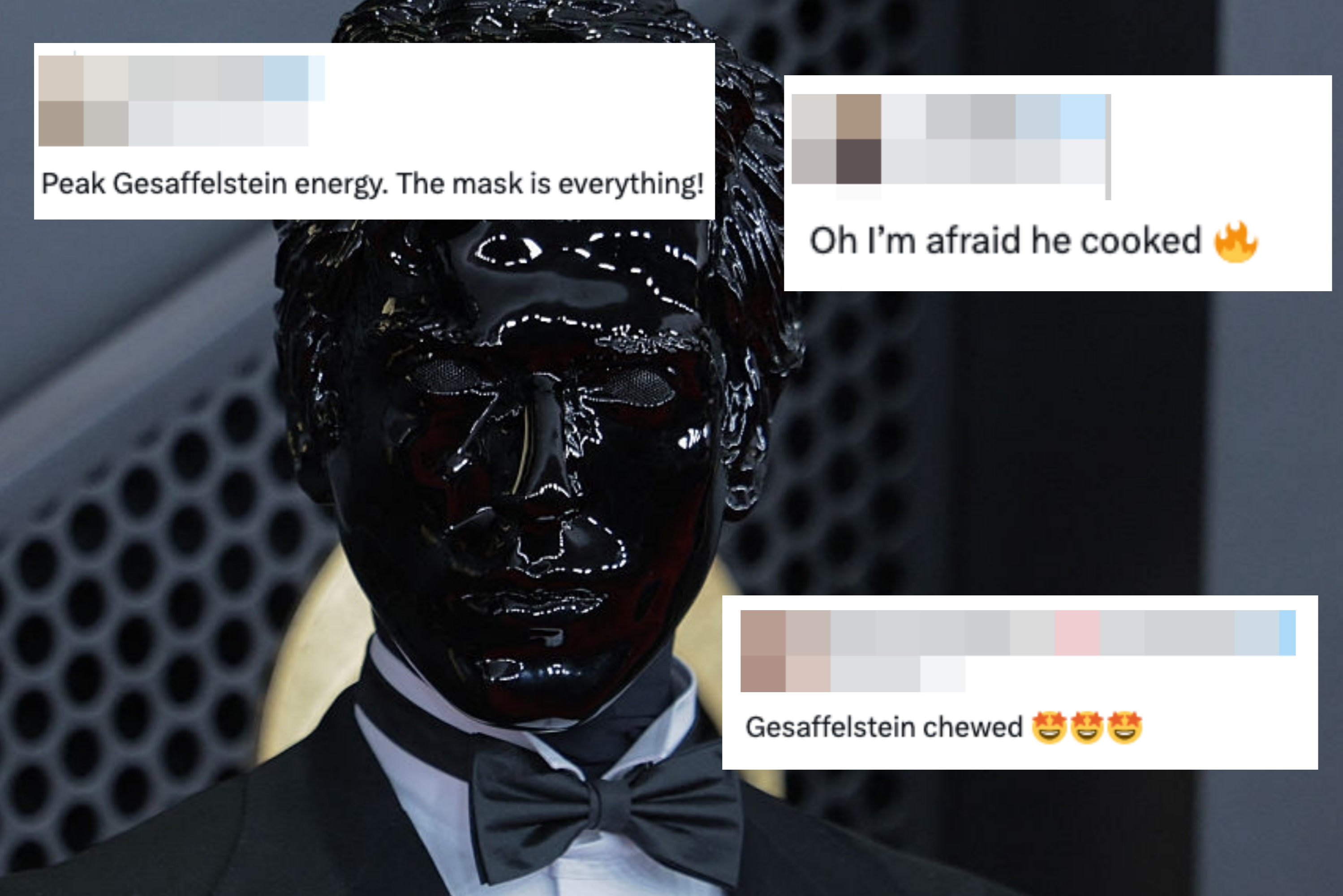 Person successful  glossy, achromatic  disguise  wearing a tuxedo with a stylish bow necktie  connected  a ceremonial  lawsuit   reddish  carpet