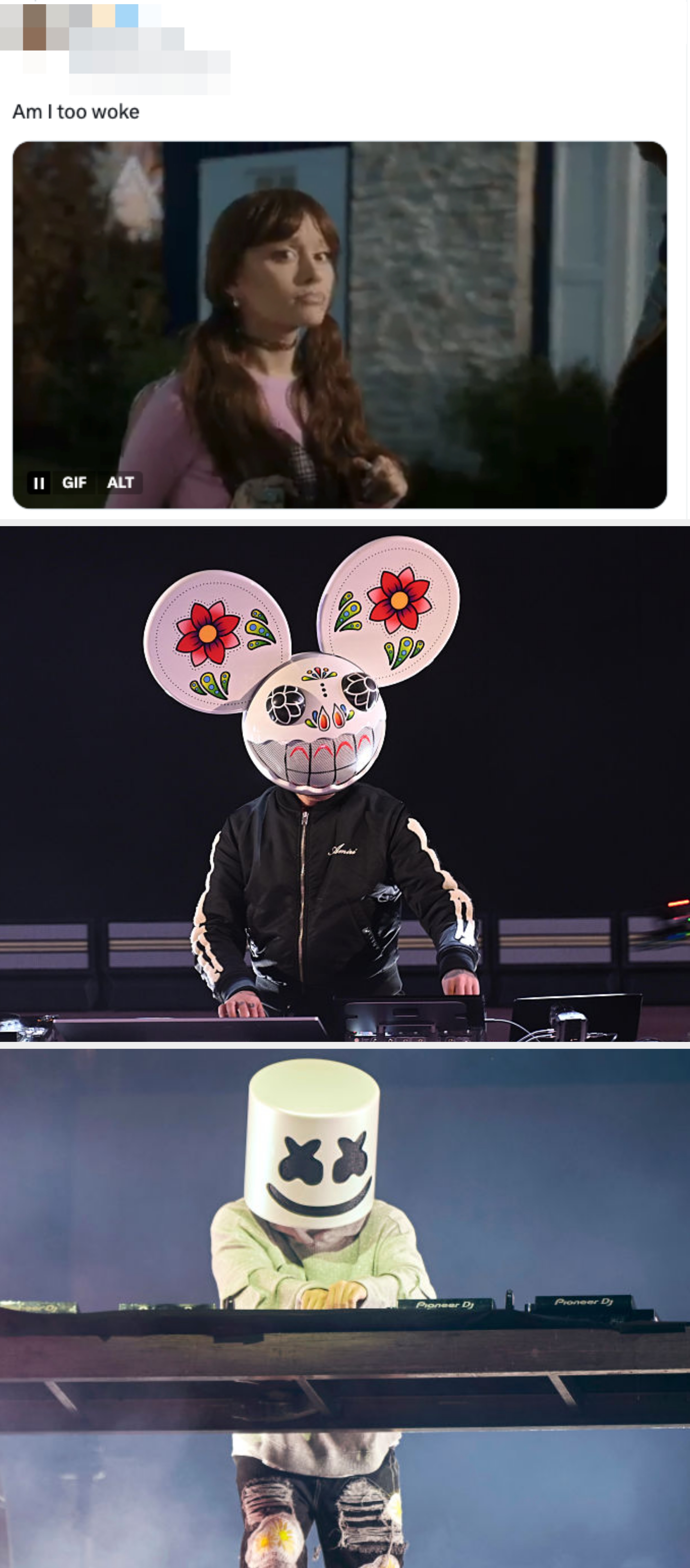 A pistillate   with agelong  hairsbreadth  and pigtails looks skeptical, lasting  outdoors astatine  night