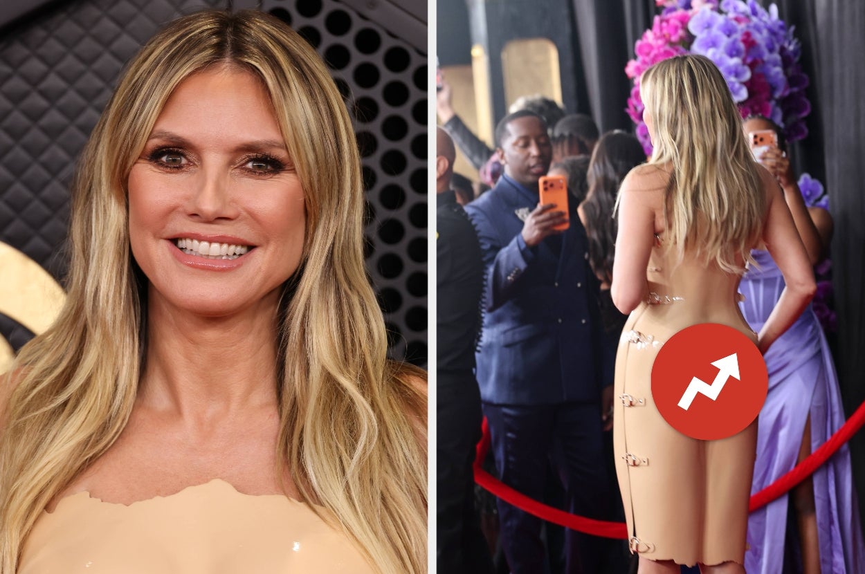 Heidi Klum Wore A Seriously NSFW Nude Latex Grammys Look