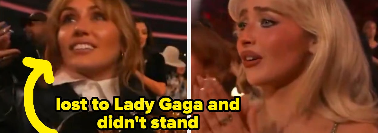 Miley Cyrus Refused To Stand For Lady Gaga's Grammy Win, And 22 Wild And Unhinged Celeb Reactions You Probably Missed