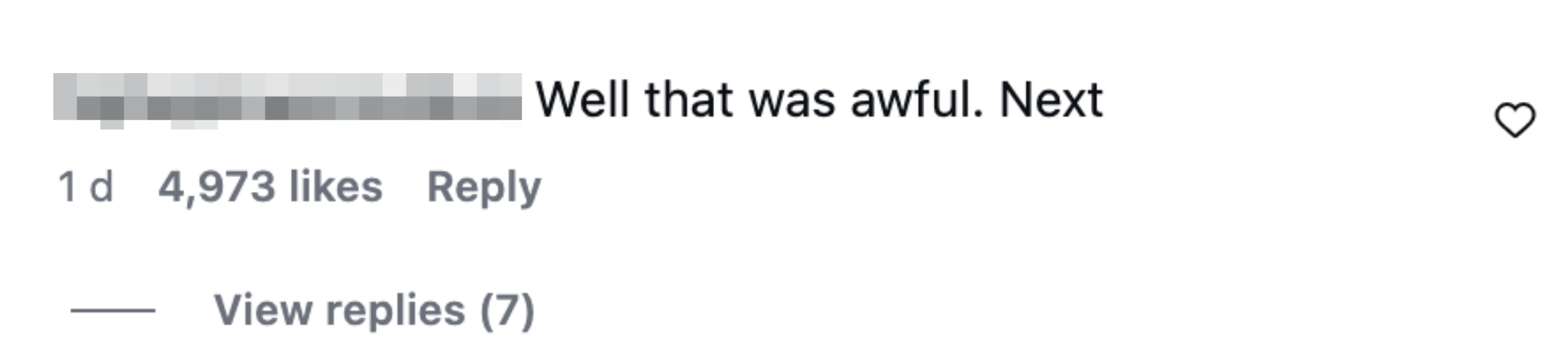 Instagram remark  expressing disapproval of Chappell's dress