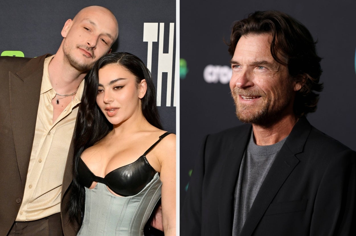Left: George Daniel and Charli XCX. Right: Jason Bateman