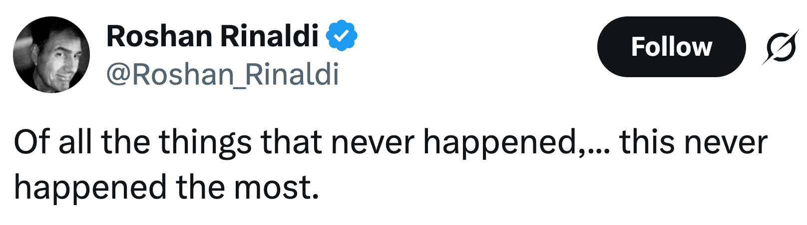 Tweet av Roshan Rinaldi: 