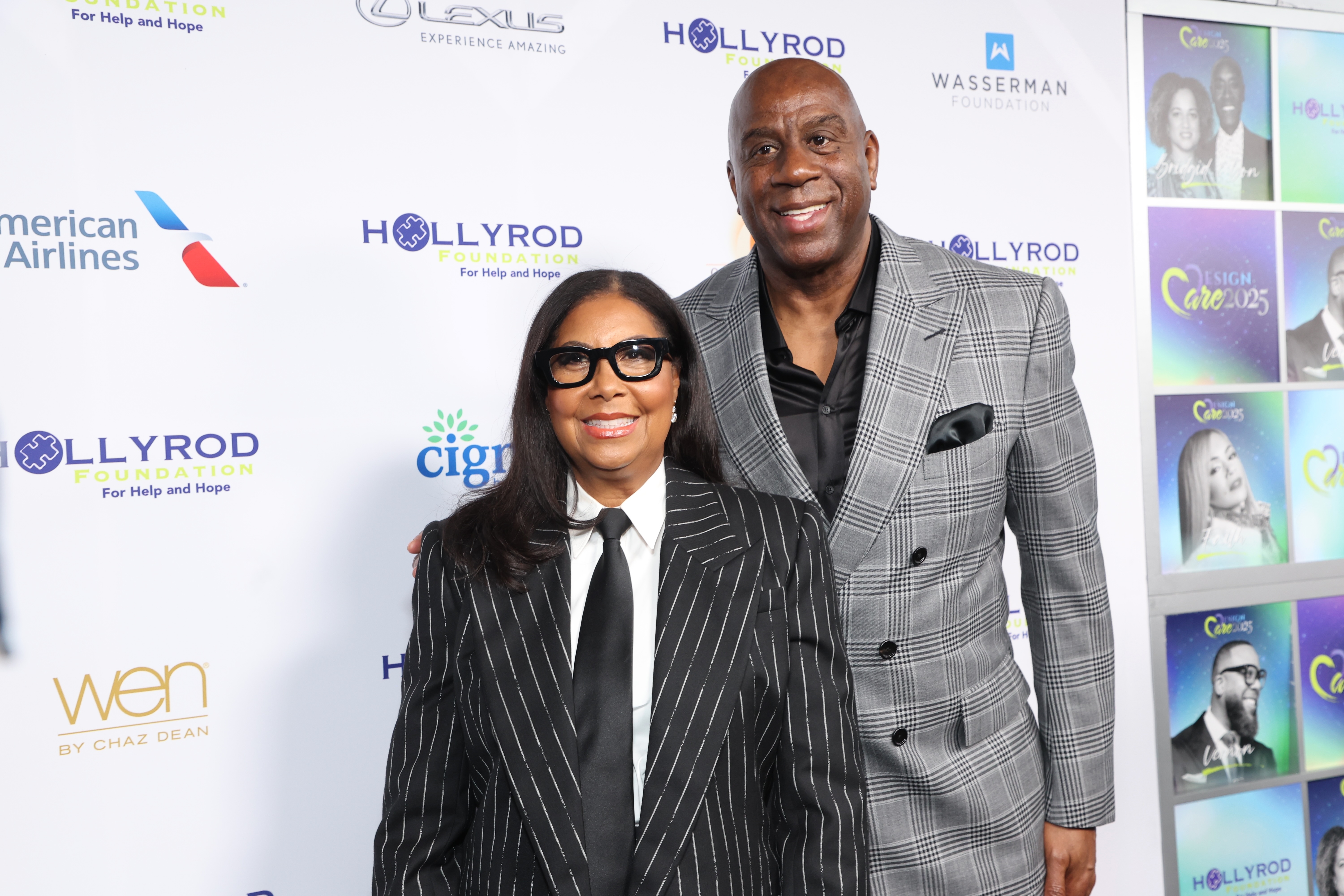 Cookie Johnson and Magic Johnson be  HollyRod Foundation's Annual DesignCare Gala astatine  NYA EAST