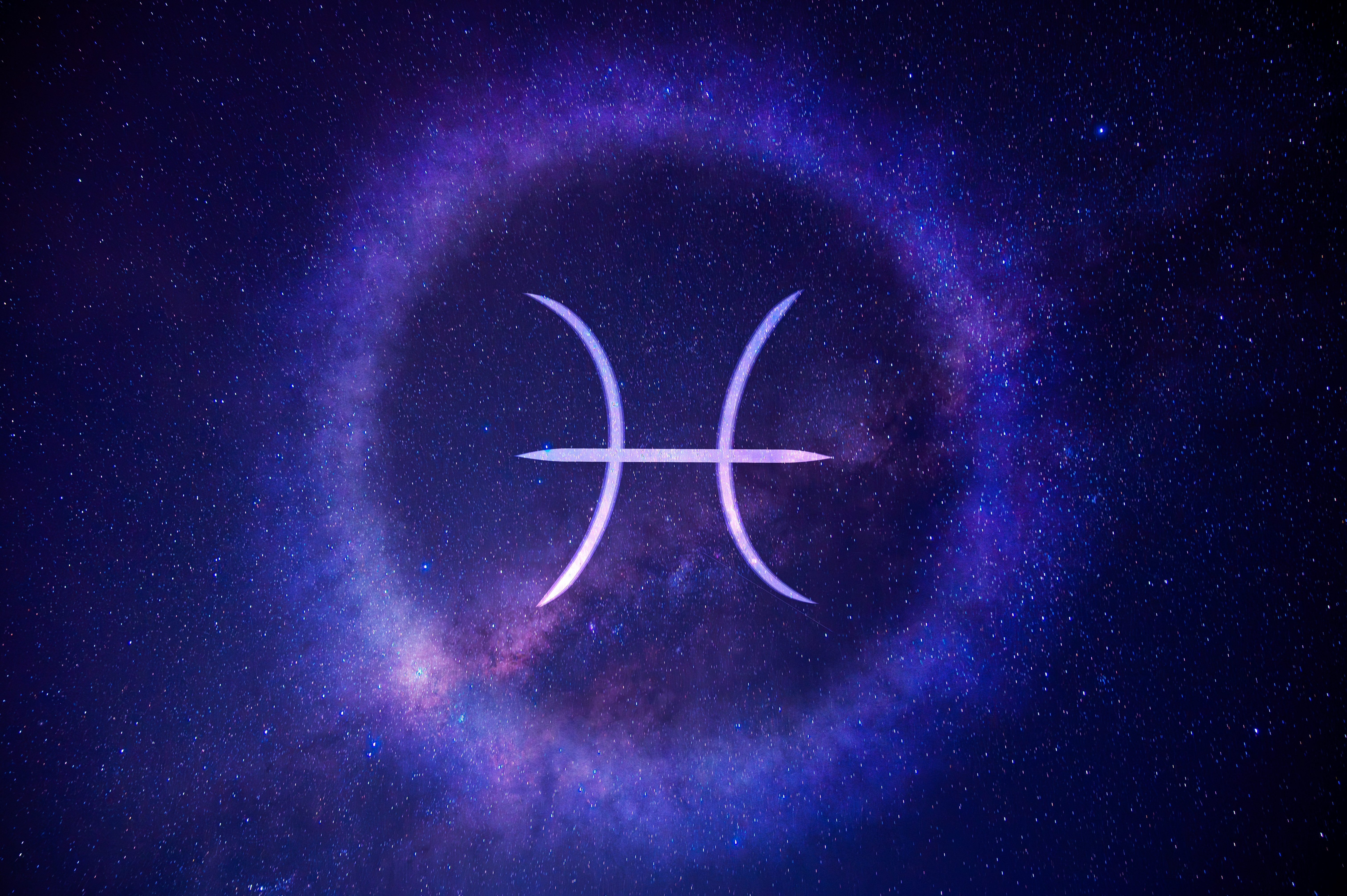 A Pisces zodiac awesome    acceptable   against a celestial backdrop with stars and a agleam  circular aura