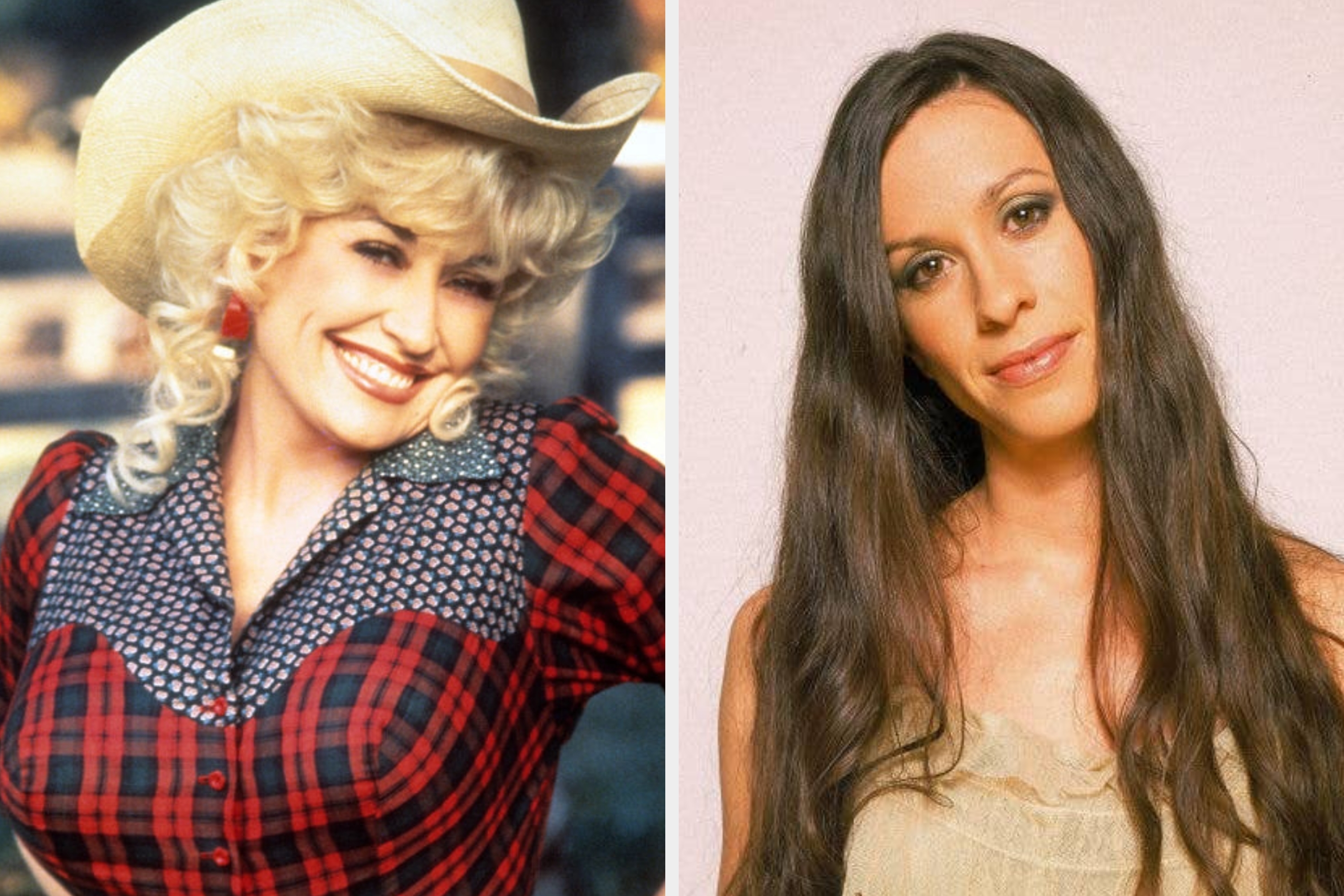 Woman in a cowboy hat and patterned Western shirt smiling outdoors