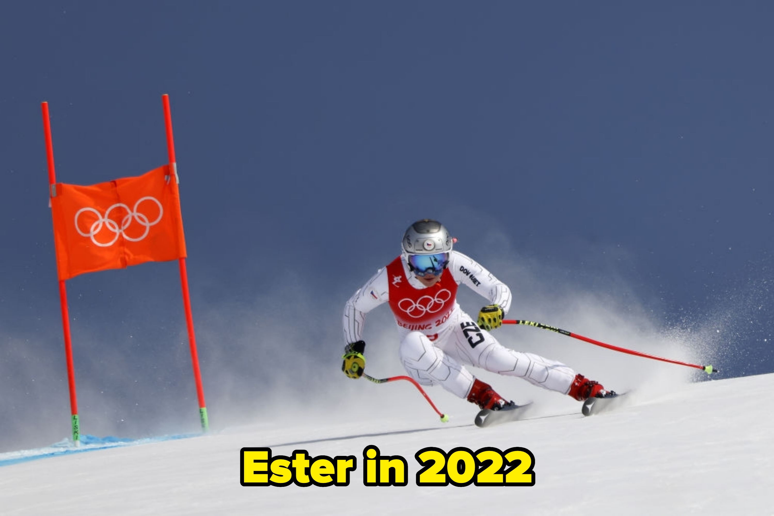 Ester skiing astatine  the 2022 Olympics
