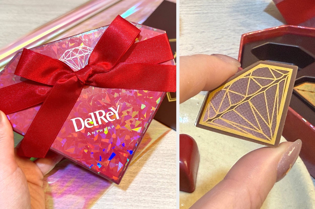 バレンタイン2026、楽天市場限定のデルレイ「ダイヤモンドBOX」となかに入っている宝石のようなチョコレート