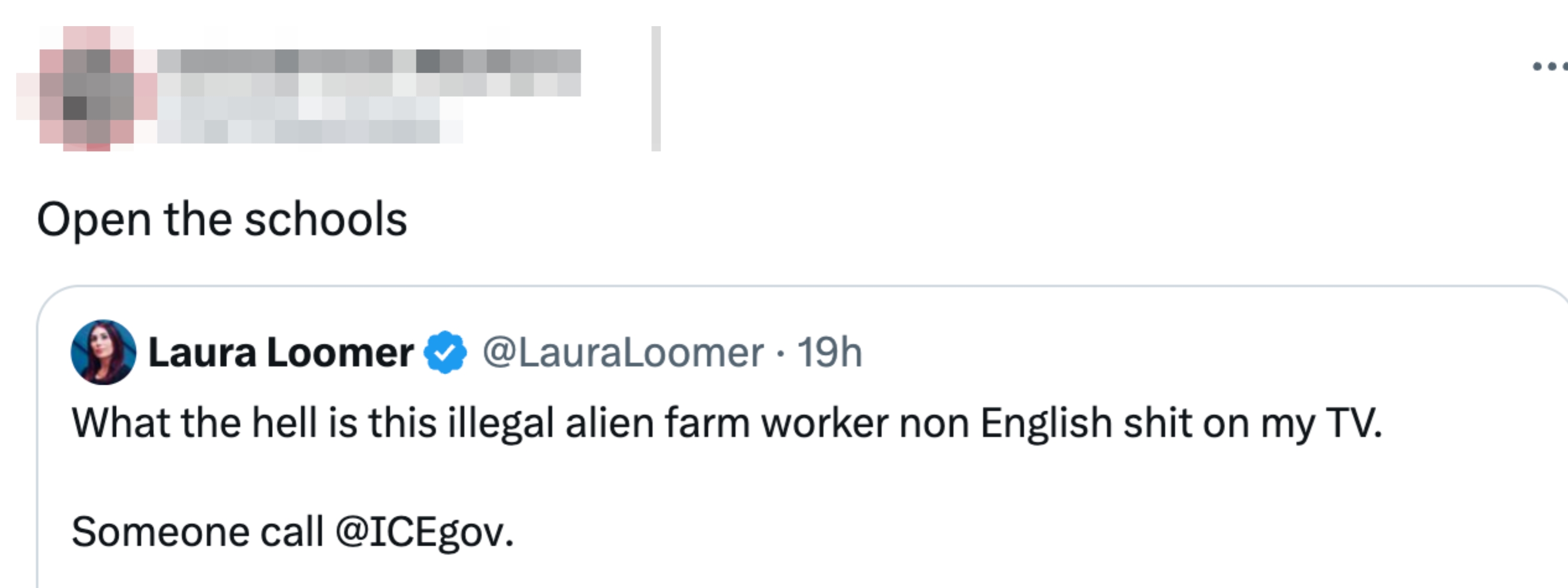 Screenshot of a tweet by United Farm Workers quoting different  tweet with inflammatory connection   astir  workplace  workers, urging idiosyncratic    to telephone  ICE