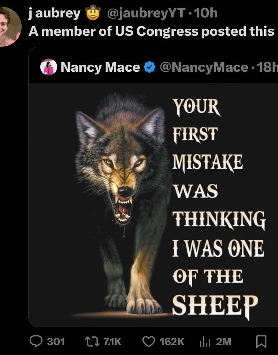  "Your archetypal  mistake   was reasoning  I was 1  of the sheep." Retweeted by j aubrey