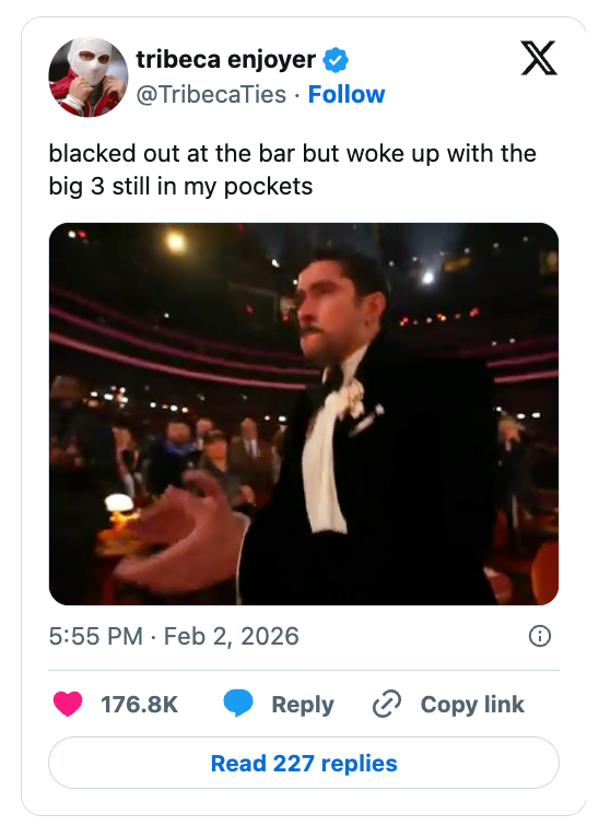  "blacked retired  astatine  the barroom  but woke up   with the large  3 inactive  successful  my pockets."