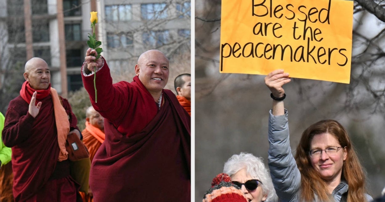 These Buddhist Monks Just Finished Their 2,300-Mile Walk Across America, And Their DC Arrival Has Me Feeling All Kinds Of Emotions