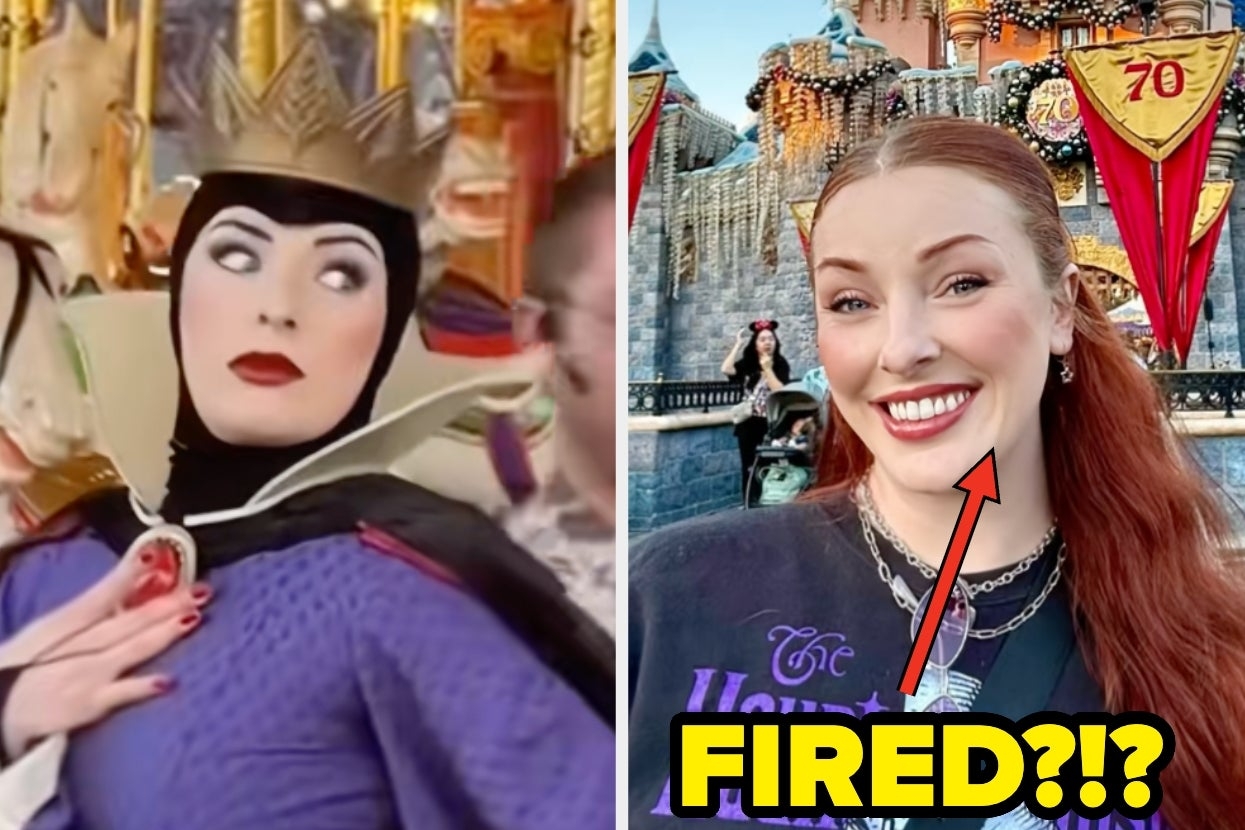 「邪悪な女王」に扮した際のヴォン・ボーゲンバーグさん（左）と普段の姿（本人のTiktokより）