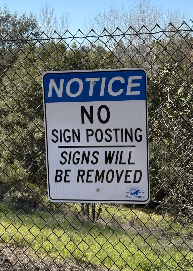No Sign Posting. Signs Will Be Removed."