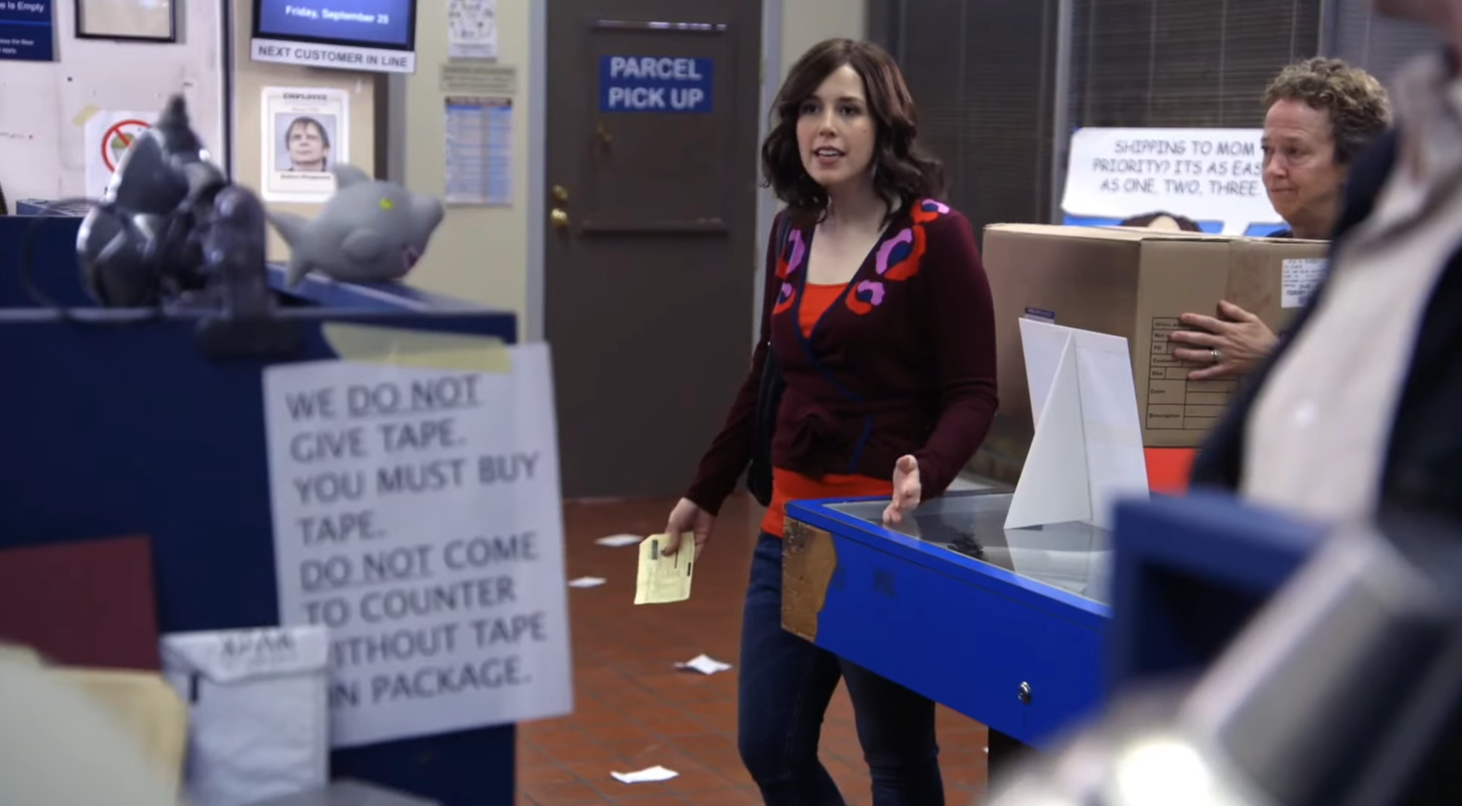 on "Portlandia," Vanessa Bayer stands successful  a station  office, looking annoyed. different  idiosyncratic   is successful  enactment     down  her