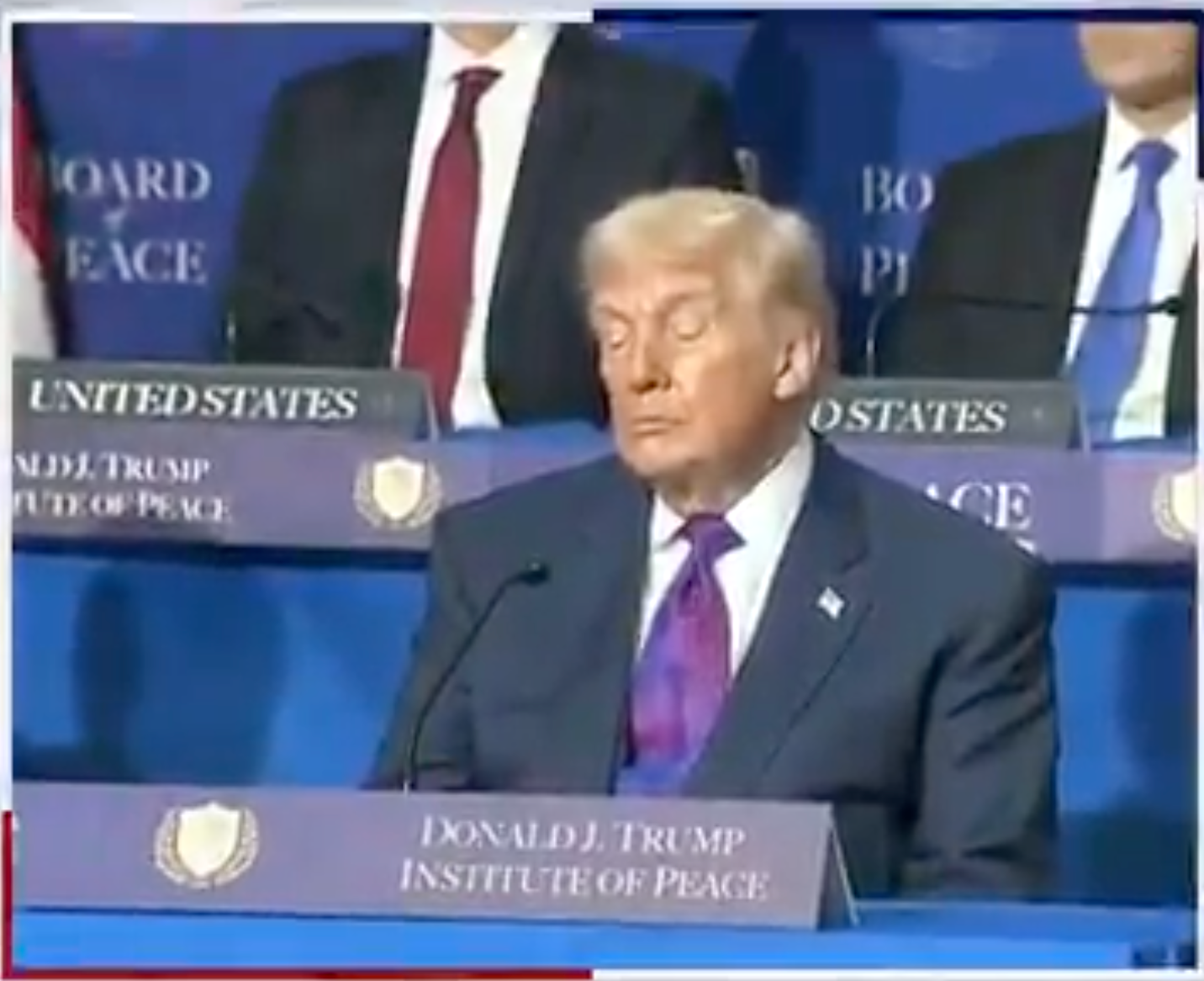 Trump Looks Sleepy At Board Of Peace Meeting