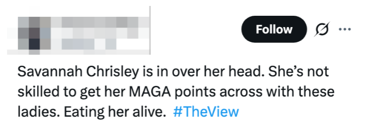 Tweet criticizing Savannah Chrisley for struggling to explicit  her views connected  The View