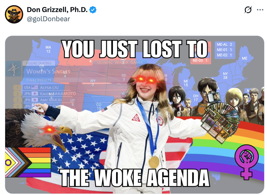 "You conscionable mislaid to the woke agenda."