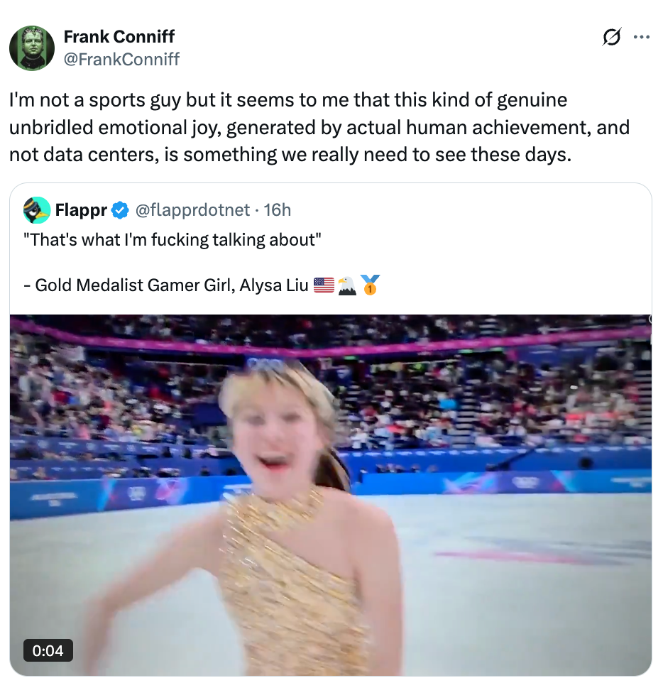 Figure skater performs connected ice; societal media station praises genuine quality accomplishment implicit technology