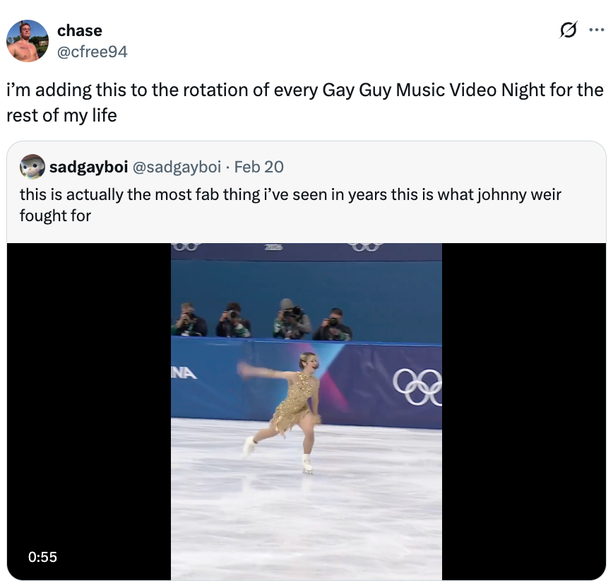 Figure skater performs brilliantly connected  crystal  astatine  the Olympics, showcasing energetic and stylish moves