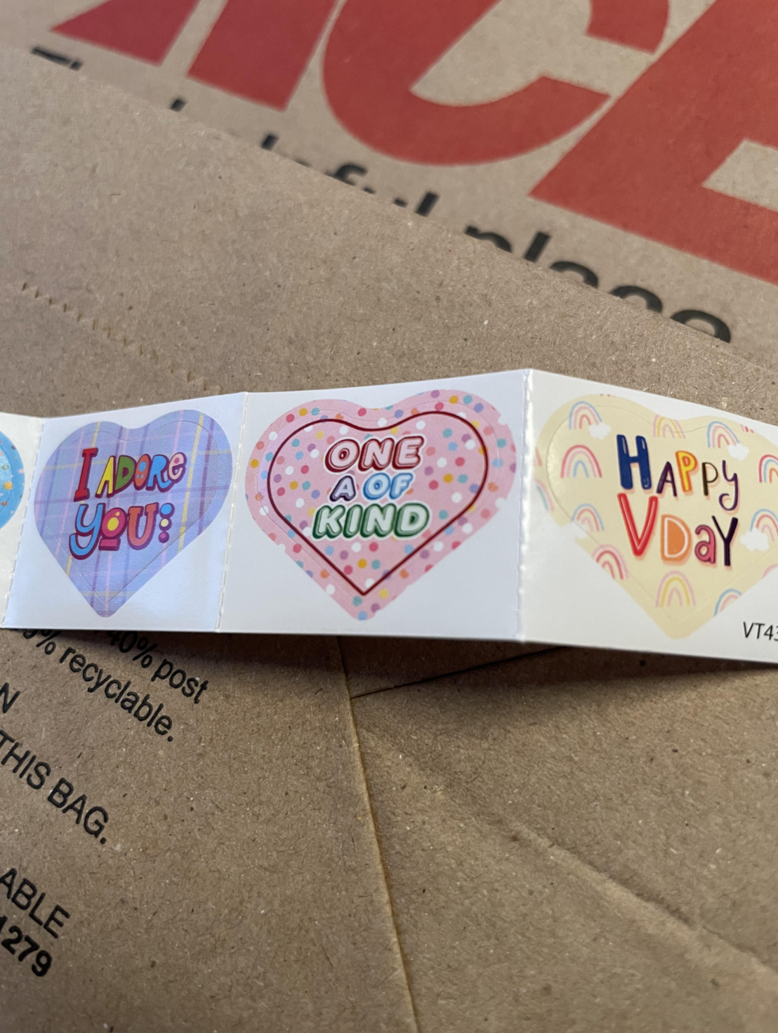 Stickers with messages: including "One a of kind"