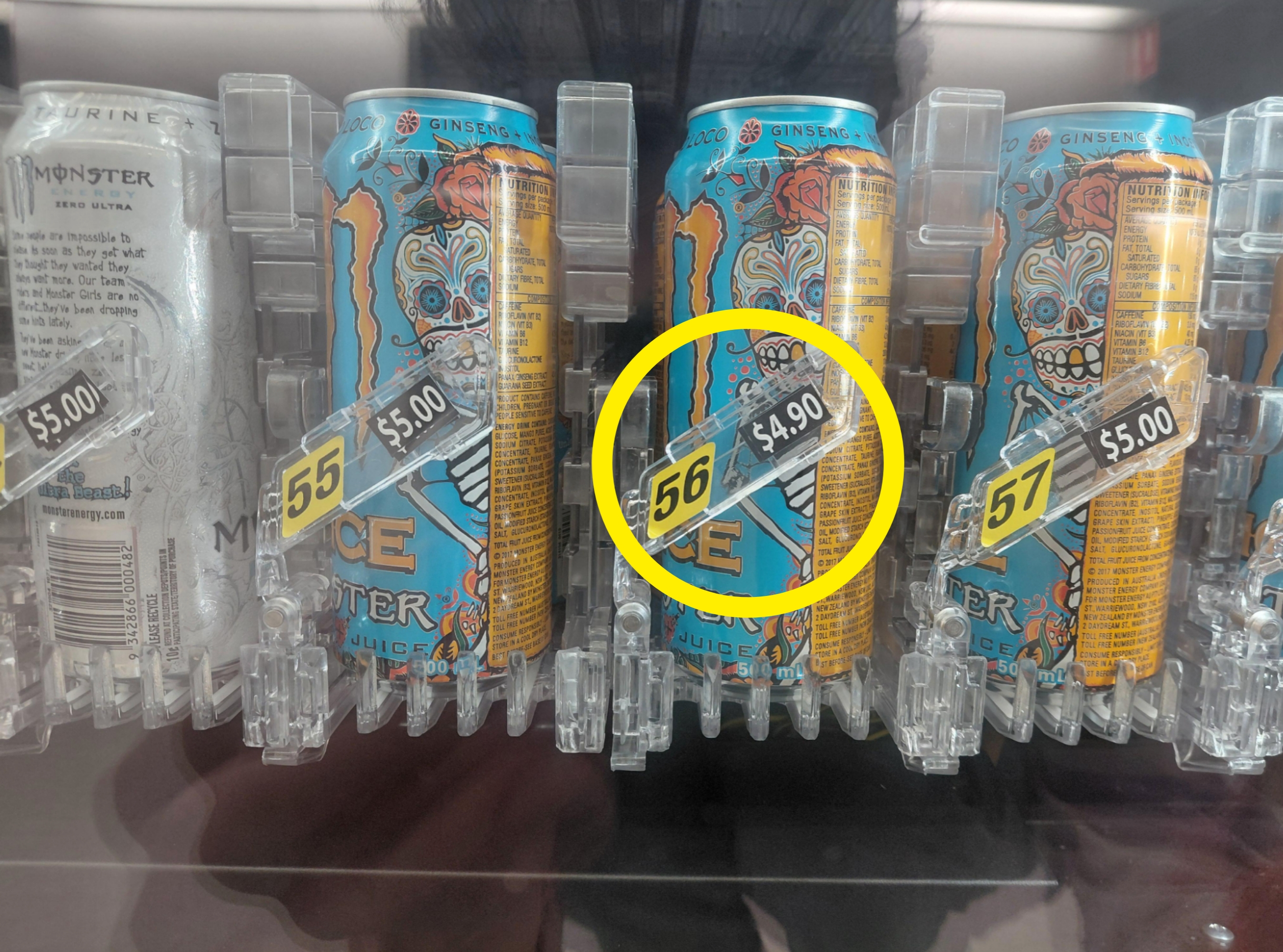 Circle around the $4.90 can