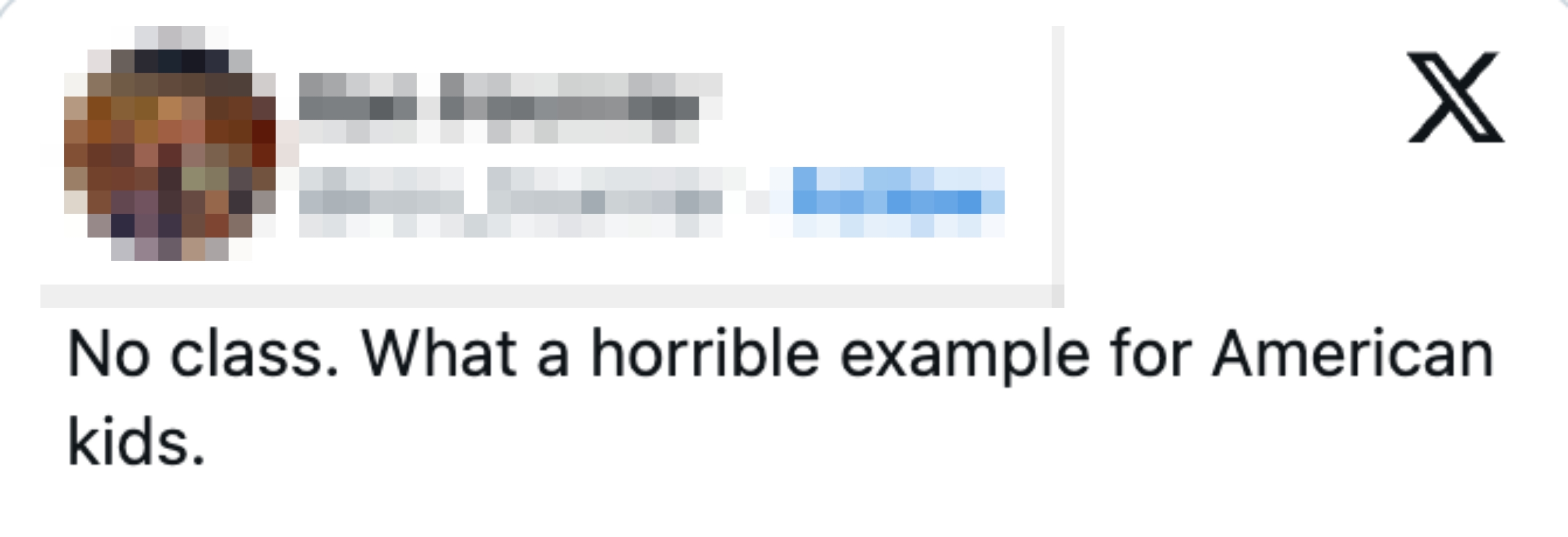 Tweet av Ron Fournier som kritiserer noen som et dårlig forbilde for amerikanske barn