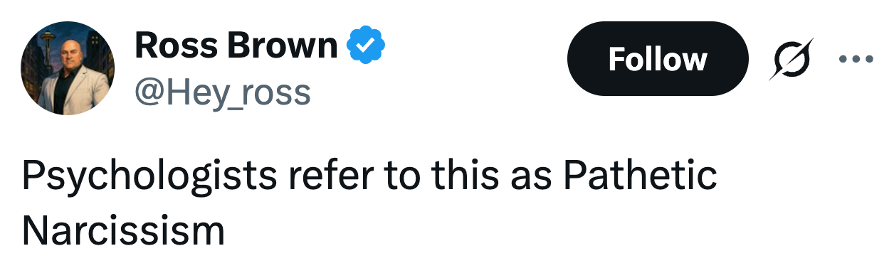 Tweet av bruker Ross Brown, som sier: