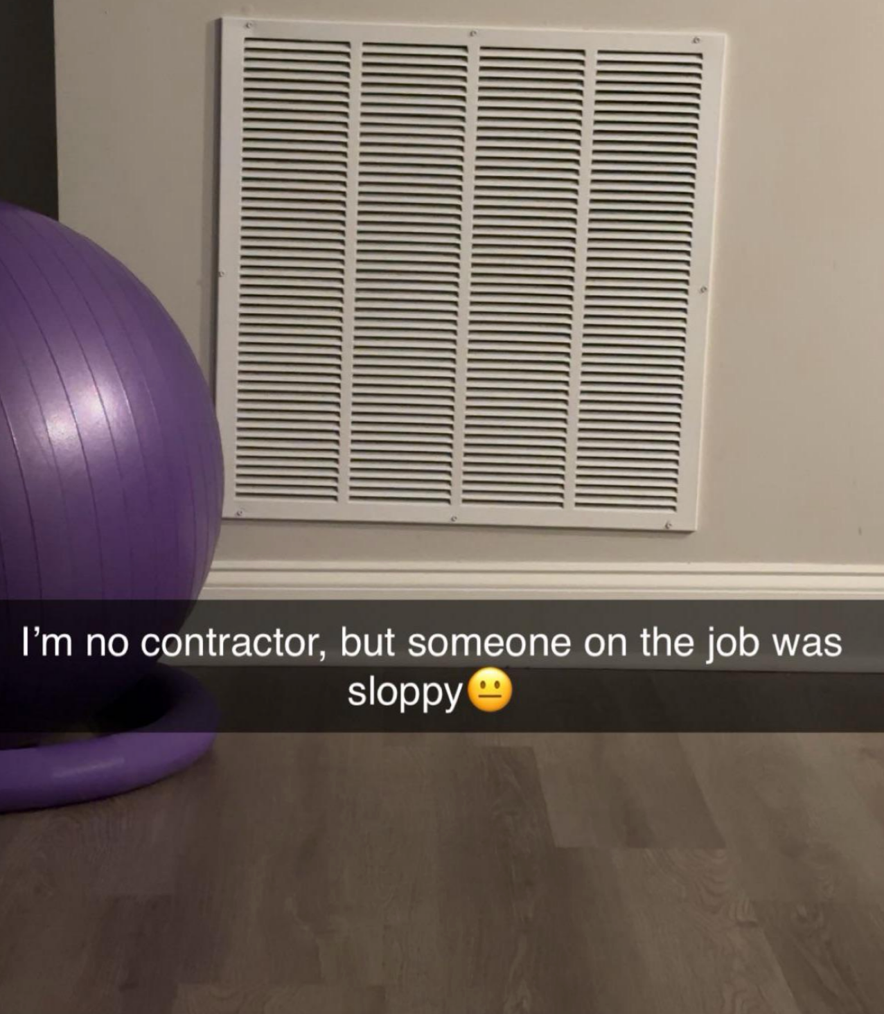 Air vent installed crooked in a house